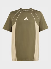 adidas Green Colourblock T-Shirt - Image 6 of 6