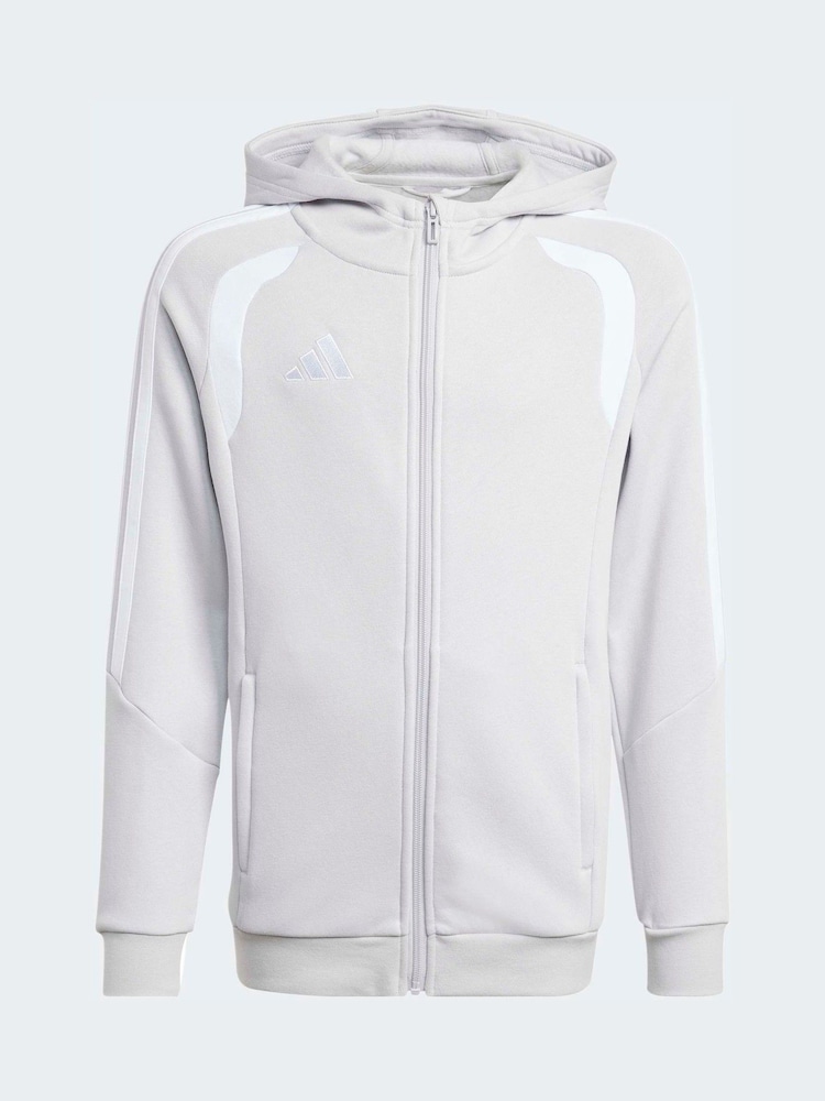 adidas Grey Tiro 26 League Zip Fleece Hoodie - Image 7 of 7