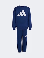 adidas Blue Essentials Sweat Top and Joggers Set - Image 6 of 8