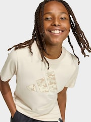 adidas Brown Camo Graphic Print Kids T-Shirt - Image 3 of 5