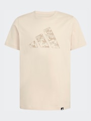 adidas Brown Camo Graphic Print Kids T-Shirt - Image 5 of 5