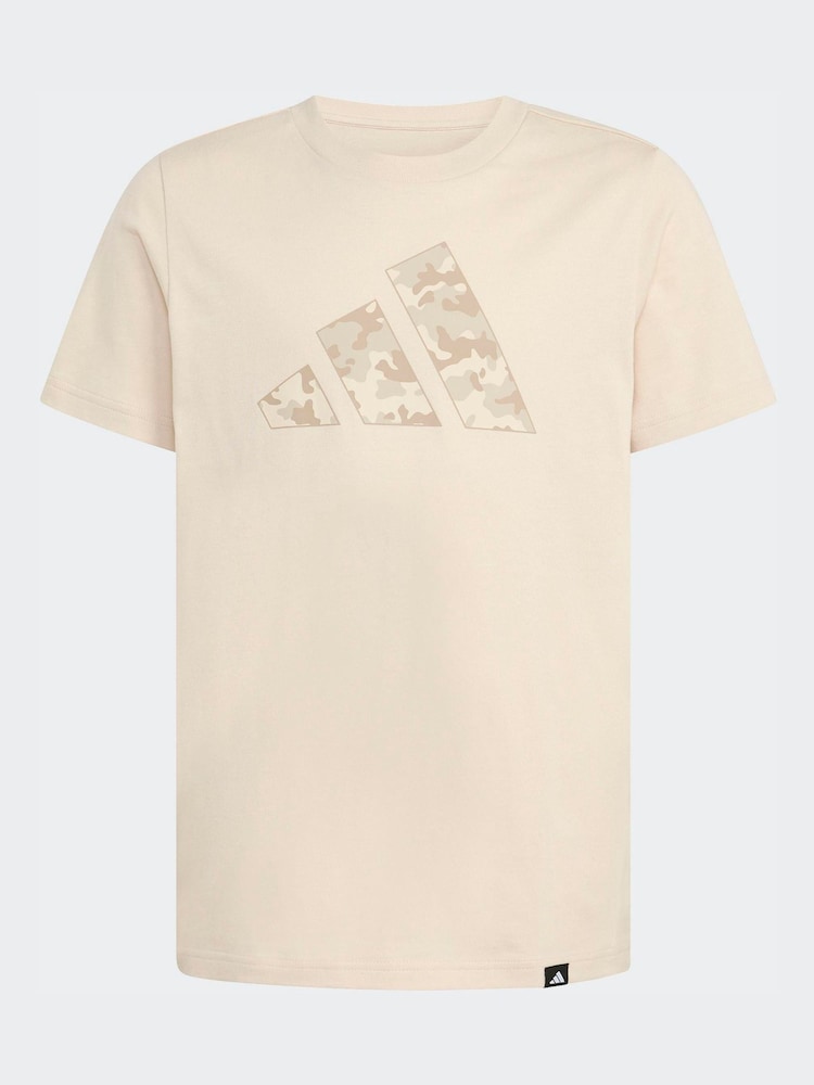 adidas Brown Camo Graphic Print Kids T-Shirt - Image 5 of 5
