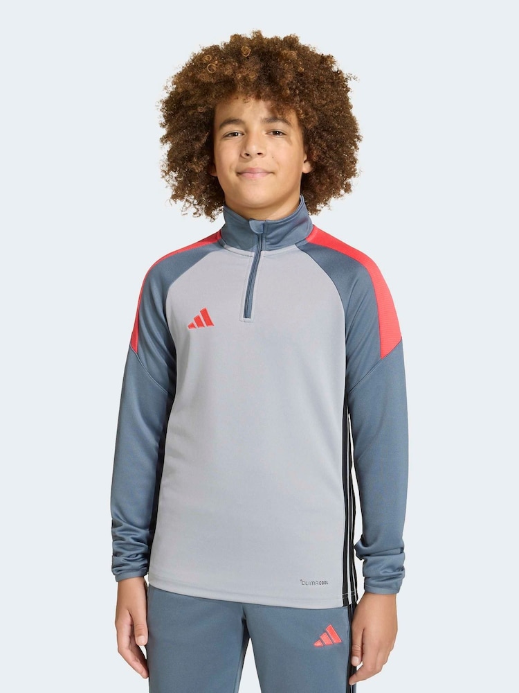 adidas Grey Tiro Essentials Quarter Zip Training Top - Image 1 of 6