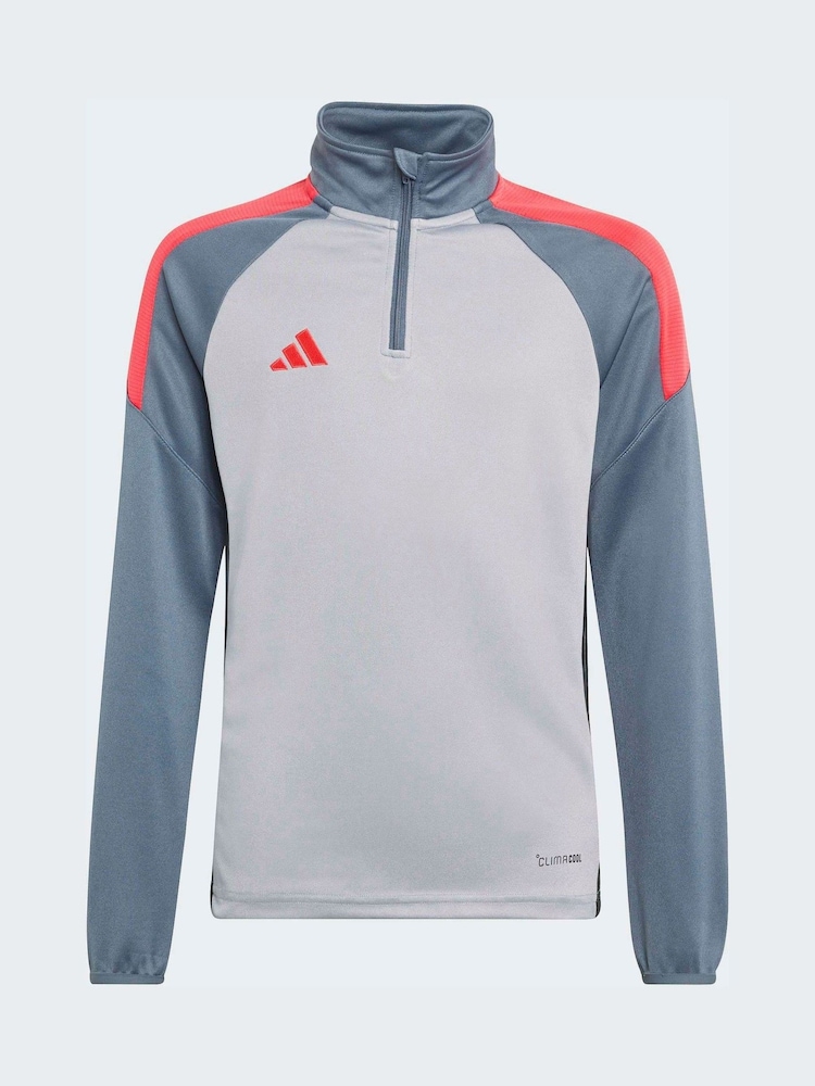 adidas Grey Tiro Essentials Quarter Zip Training Top - Image 6 of 6