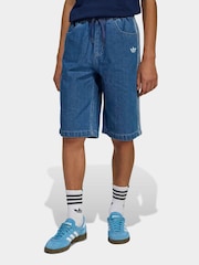 adidas Originals Green Denim Shorts - Image 1 of 6