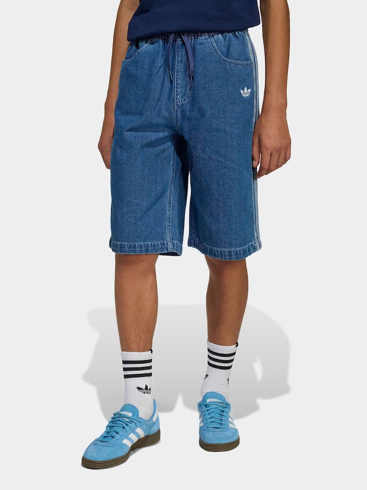 adidas Originals Green Denim Shorts - Image 1 of 6 adidas Originals Green Denim Shorts - Image 1 of 6