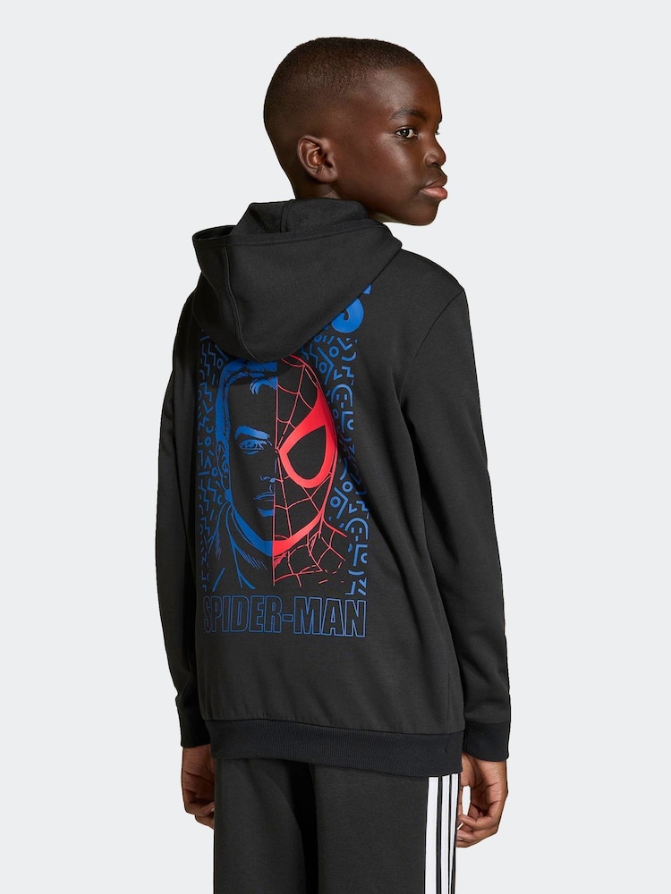 adidas Black Marvel Spider-Man Graphic Hoodie - Image 1 of 6