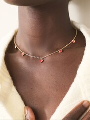 Gold Tone Dainty Heart Necklace - Image 3 of 6