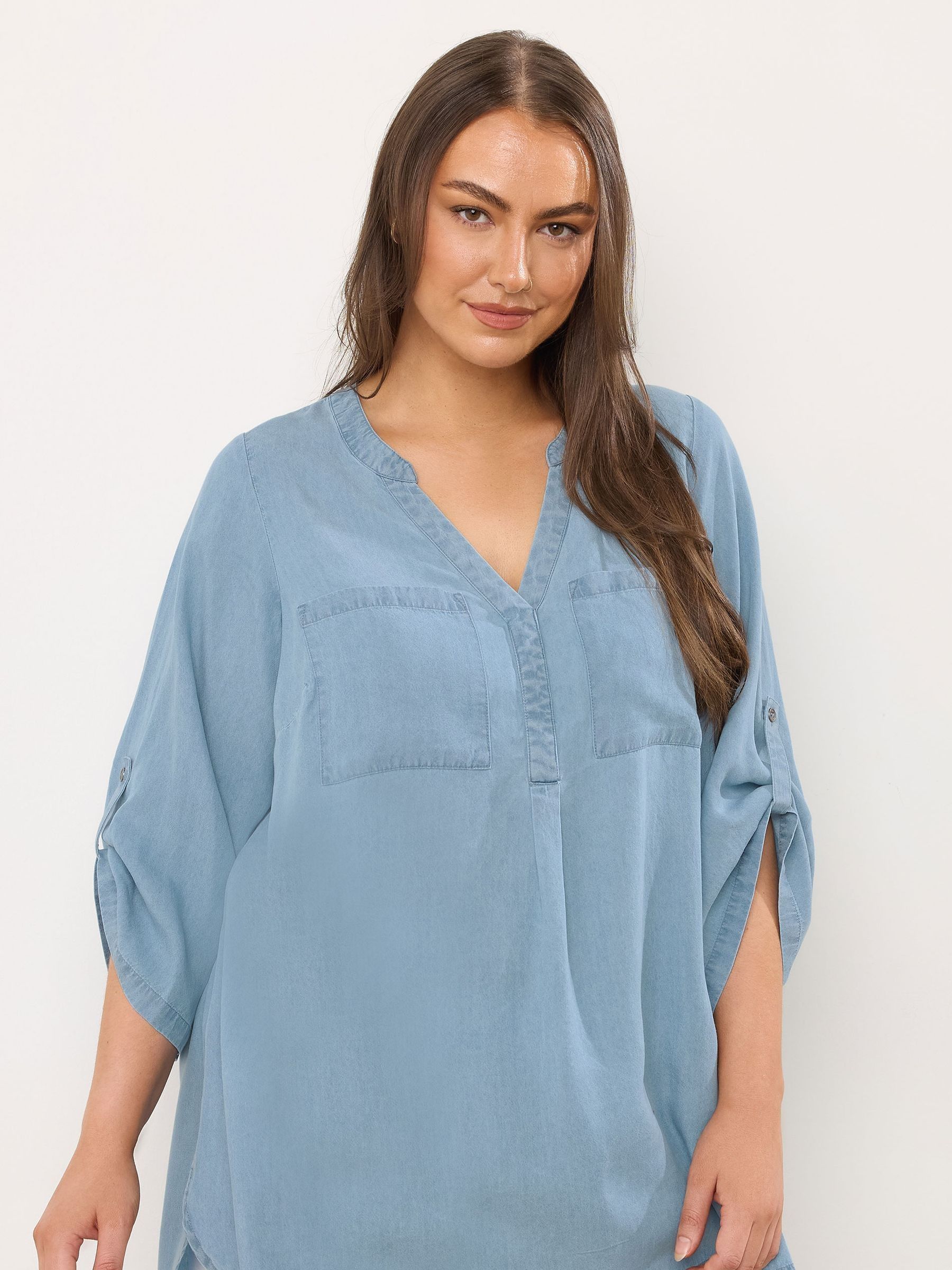 Evans Women's Blue Lyocell Overhead Shirt