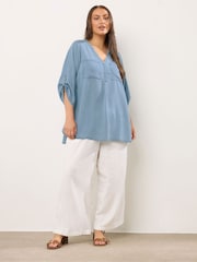 Evans Blue Lyocell Overhead Shirt - Image 3 of 5