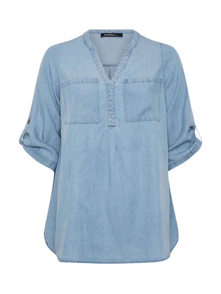 Evans Blue Lyocell Overhead Shirt - Image 5 of 5