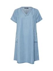 Evans Blue Lyocell Seam Detail Short Dress - Image 5 of 5