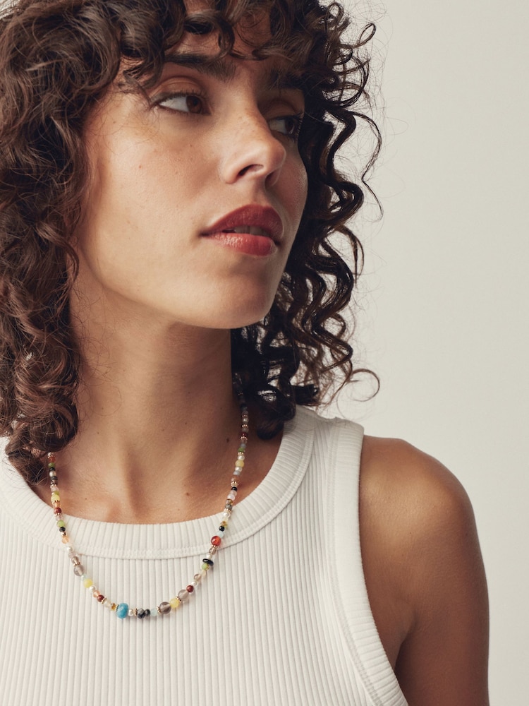 Multicolour Beaded Necklace - Image 1 of 6 Multicolour Beaded Necklace - Image 1 of 6