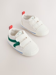 White/Green Touch Fastening Baby Trainers (0-2mths) - Image 3 of 7