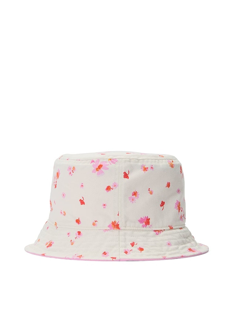 Victoria's Secret PINK Lollipop Pink Floral Reversible Bucket Hat - Image 2 of 4 Victoria's Secret PINK Lollipop Pink Floral Reversible Bucket Hat - Image 2 of 4