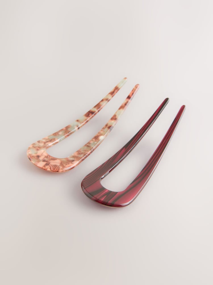 Burgundy Red Resin Hair Pin - Image 2 of 3