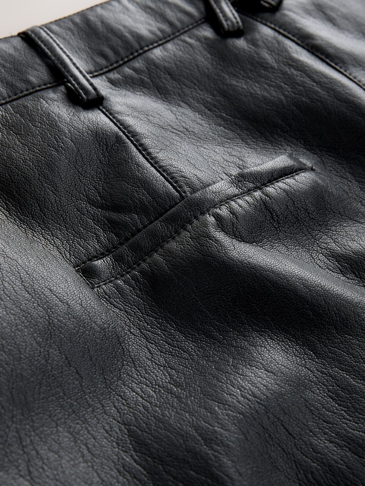 Nothing Ordinary Black Faux Leather Barrel Leg Trousers - Image 11 of 11 Nothing Ordinary Black Faux Leather Barrel Leg Trousers - Image 11 of 11