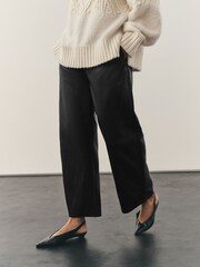 Nothing Ordinary Black Faux Leather Barrel Leg Trousers - Image 4 of 11