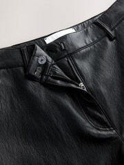 Nothing Ordinary Black Faux Leather Barrel Leg Trousers - Image 9 of 11