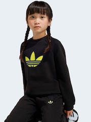 adidas Originals Black Trefoil Oversized Sweatshirt Little Kids Set - Image 4 of 10
