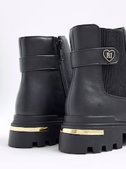 River Island Black Girls Heart Strap Chelsea Boots - Image 5 of 5