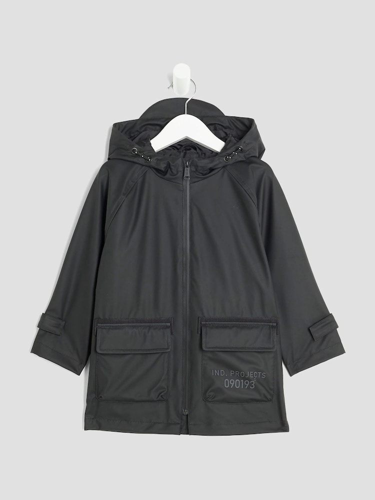 River Island Black Boys Rainmac Coat - Image 1 of 4 River Island Black Boys Rainmac Coat - Image 1 of 4