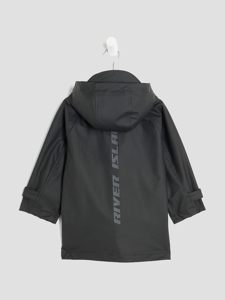 River Island Black Boys Rainmac Coat - Image 2 of 4 River Island Black Boys Rainmac Coat - Image 2 of 4