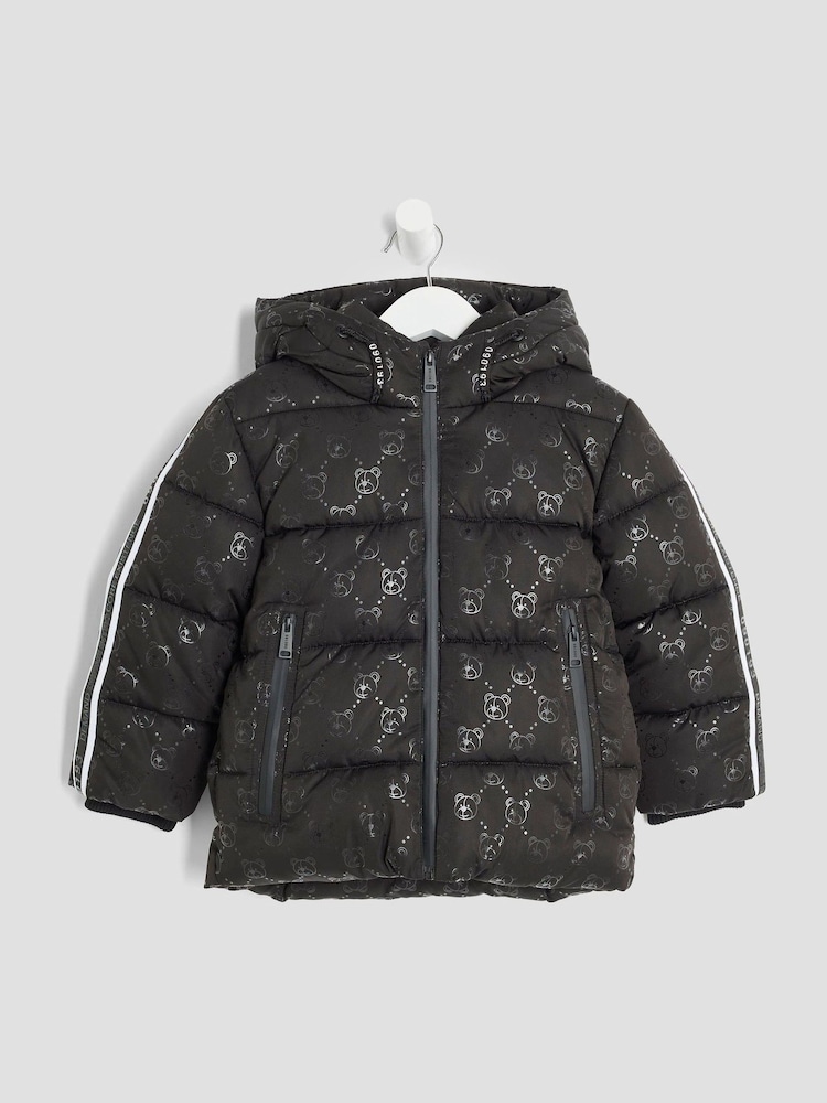 River Island Black Boys Bear Padded Coat - Image 1 of 4