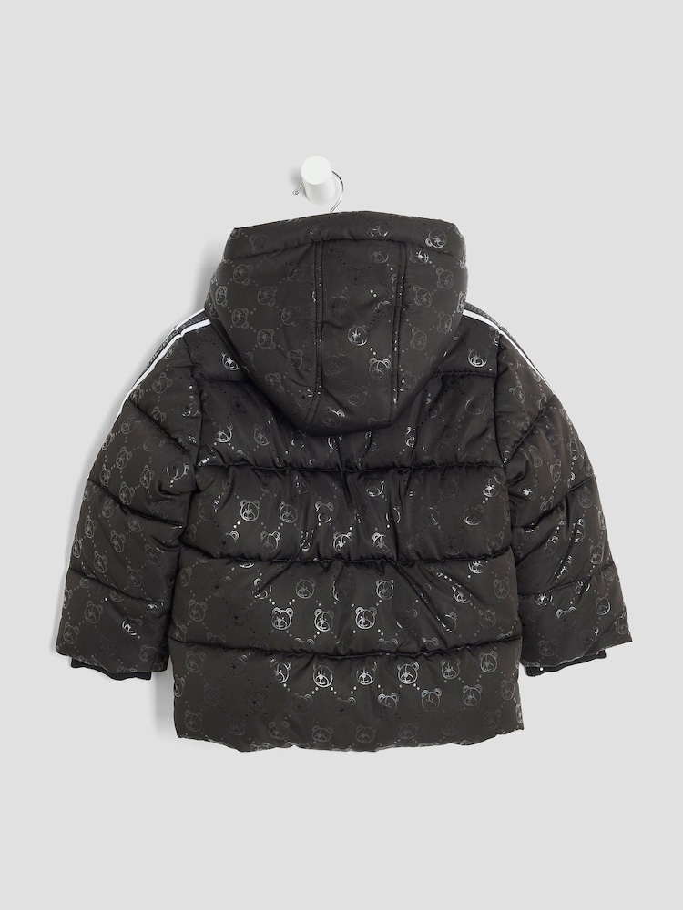 River Island Black Boys Bear Padded Coat - Image 2 of 4