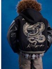 River Island Black Japanese Varsity Bomber Jacket - Image 1 of 4
