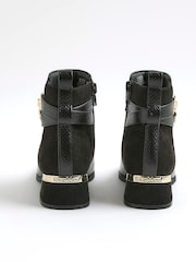 River Island Black Heart Lock Ankle Boots - Image 3 of 5