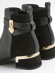 River Island Black Heart Lock Ankle Boots - Image 4 of 5