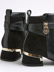 River Island Black Heart Lock Ankle Boots - Image 5 of 5
