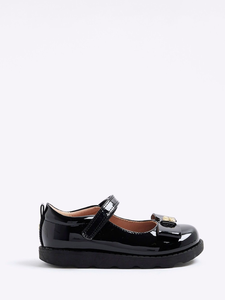 River Island Black Girls Bow Mary Jane Shoes - Image 1 of 4 River Island Black Girls Bow Mary Jane Shoes - Image 1 of 4