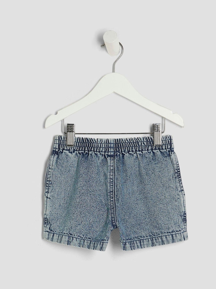 River Island Blue Girls Blue Fruit Denim Shorts - Image 2 of 4