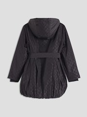River Island Black Girls Monogram Bubble Hem Coat - Image 2 of 4