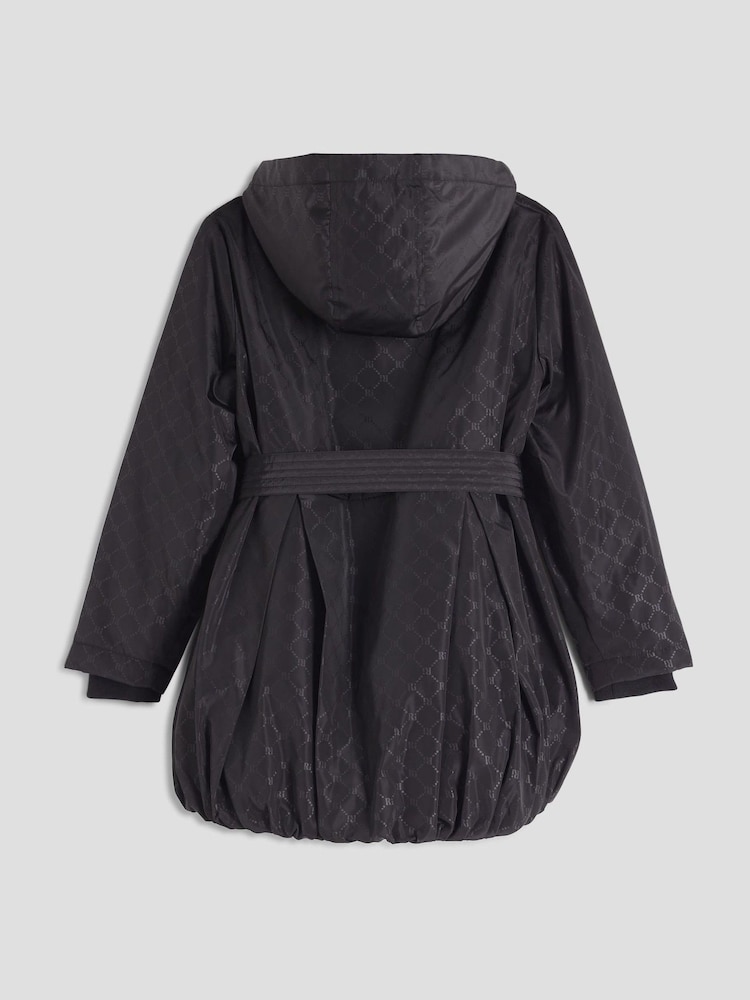 River Island Black Girls Monogram Bubble Hem Coat - Image 2 of 4 River Island Black Girls Monogram Bubble Hem Coat - Image 2 of 4