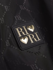 River Island Black Girls Monogram Bubble Hem Coat - Image 3 of 4