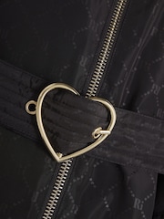 River Island Black Girls Monogram Bubble Hem Coat - Image 4 of 4