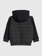 River Island Black Padded Hybrid Hood Jacket - Image 2 of 4