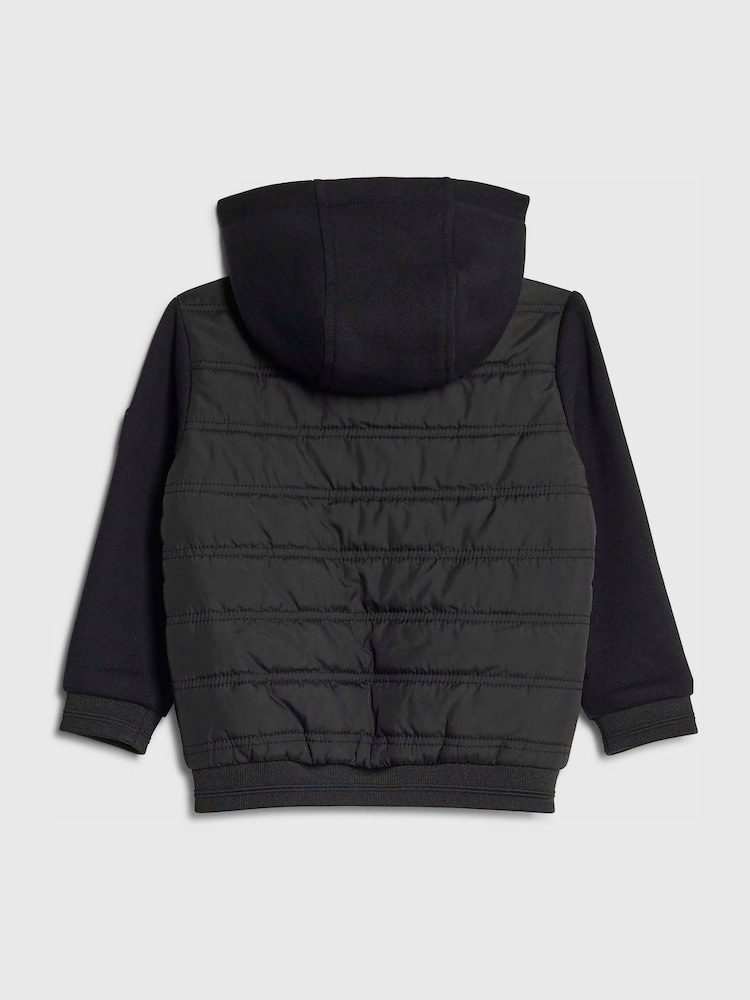 River Island Black Padded Hybrid Hood Jacket - Image 2 of 4