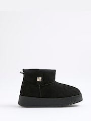 River Island Black Girls Fur Lined Boots - Image 1 of 5
