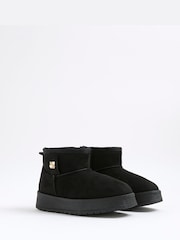 River Island Black Girls Fur Lined Boots - Image 2 of 5