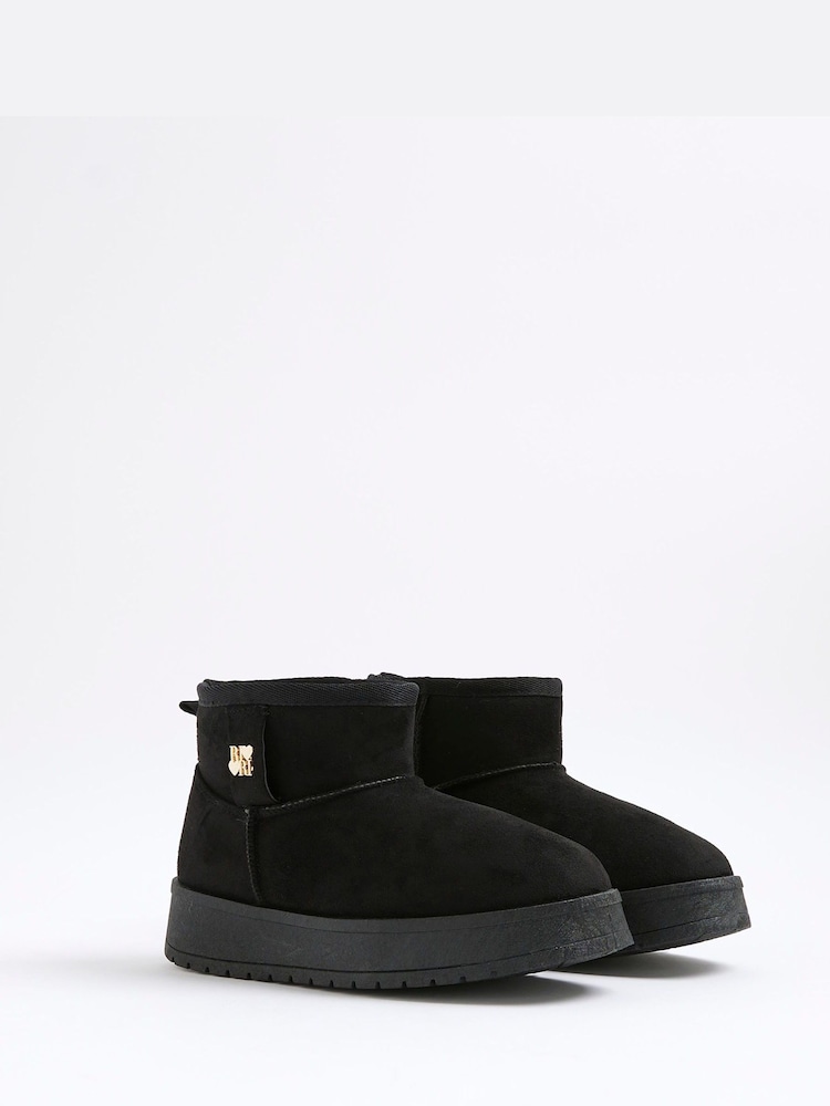 River Island Black Girls Fur Lined Boots - Image 2 of 5