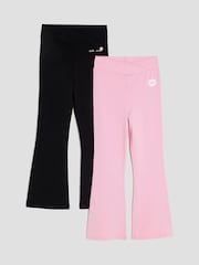River Island Black Girls Cross Front Kickflare Trousers 2 Pack - Image 1 of 4