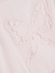 River Island Pink Girls Broderie Frill Bow Dress - Image 3 of 4