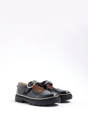 River Island Black Girls Oval Buckle Mary Jane Shoes - Image 2 of 5