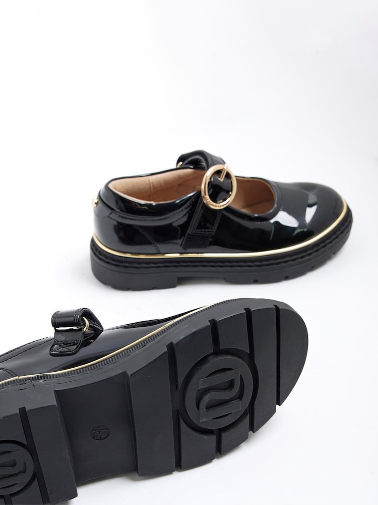 River Island Black Girls Oval Buckle Mary Jane Shoes - Image 5 of 5