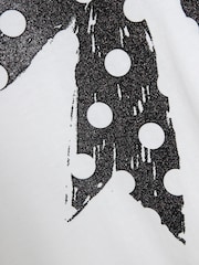 River Island White Girls Polka Dot Bow T-Shirt - Image 4 of 4