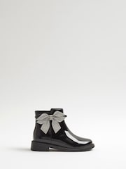 River Island Black Diamante Bow Boots - Image 6 of 8